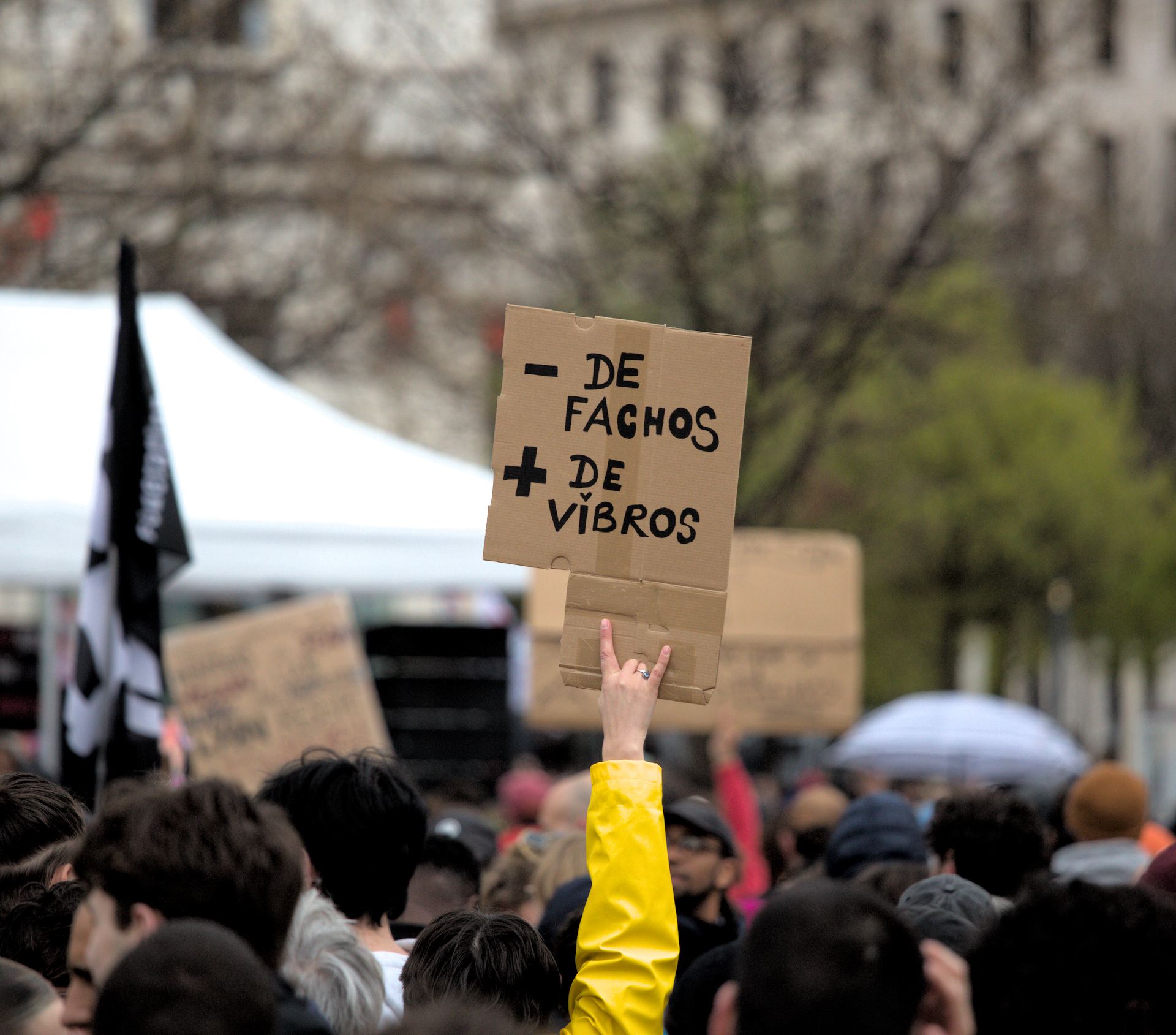 Pancarte « - de fachos, + de vibros »